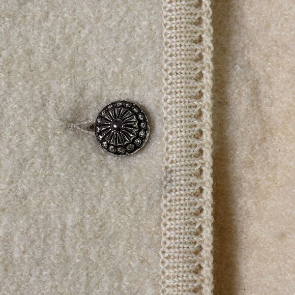 Vintage Kitz-Pichler Boiled Wool Cardigan Jacket Womens Small Cream Button Front - Picture 11 of 16